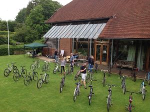 Bike auction at Itchen Abbas a few years ago. Part of the 50 bikes auctioned that day.