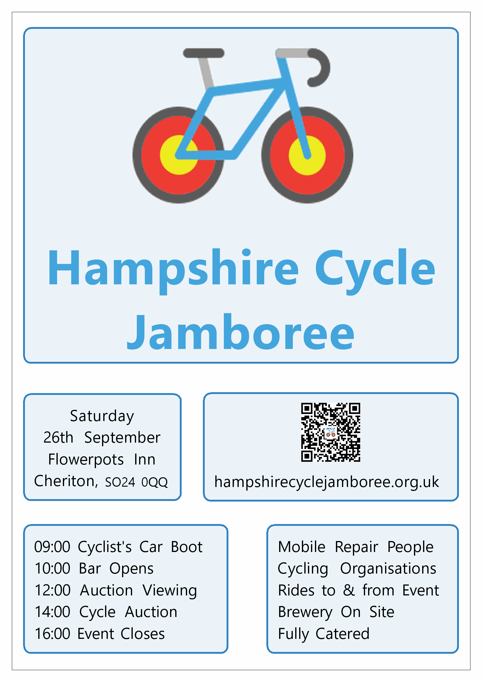 Cheriton Cycle Jamboree 2026 Poster Leaflet